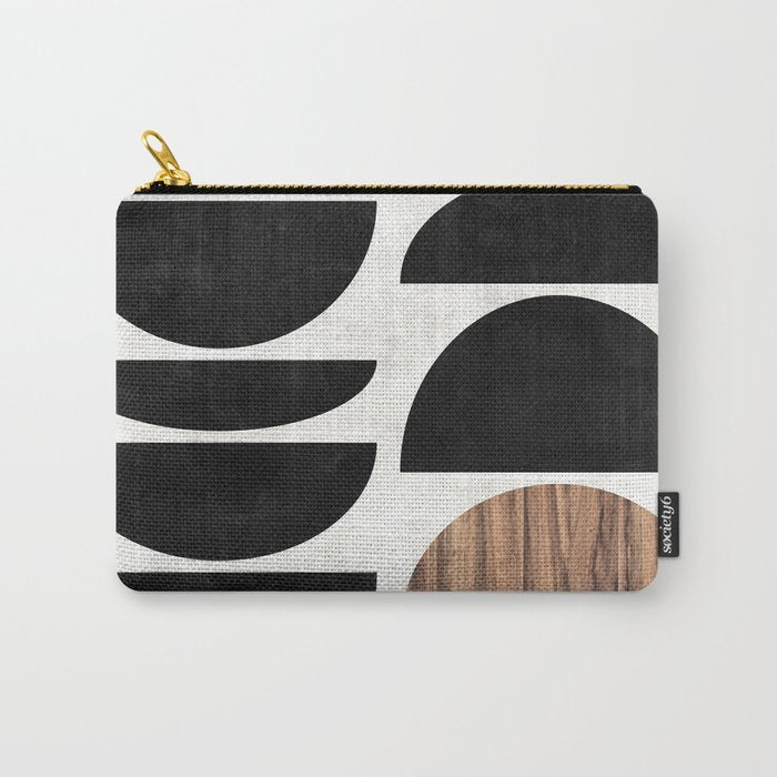Mid-Century Modern Pattern No.7 - Concrete and Wood Carry All Pouch Gallery Image 1