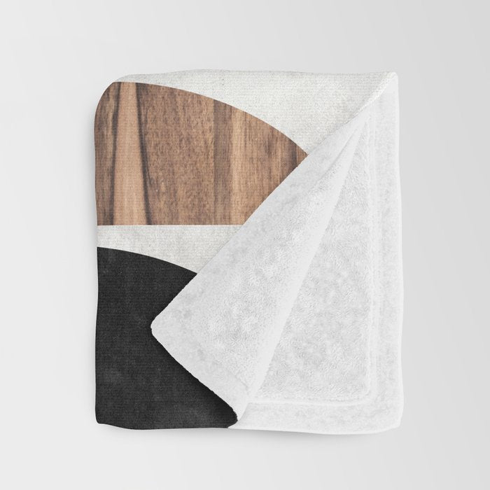 Mid-Century Modern Pattern No.7 - Concrete and Wood Throw Blanket Gallery Image 3