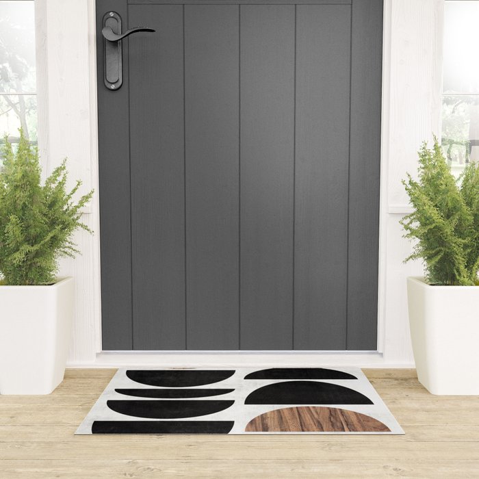 Mid-Century Modern Pattern No.7 - Concrete and Wood Welcome Mat Gallery Image 3