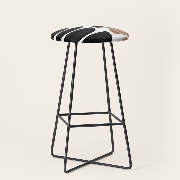 Mid-Century Modern Pattern No.7 - Concrete and Wood Stool Gallery Image 1