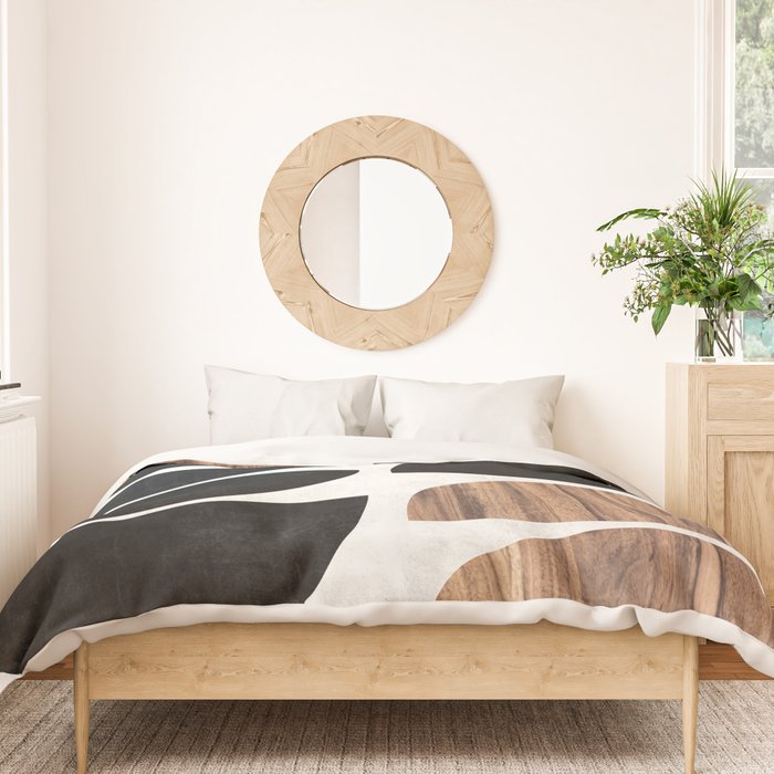 Mid-Century Modern Pattern No.7 - Concrete and Wood Duvet Cover Gallery Image 3