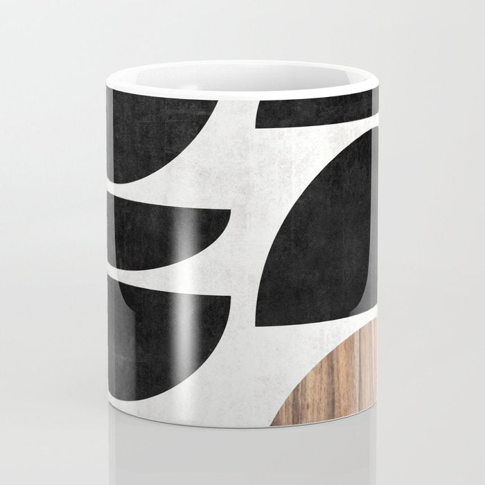Mid-Century Modern Pattern No.7 - Concrete and Wood Coffee Mug Gallery Image 4