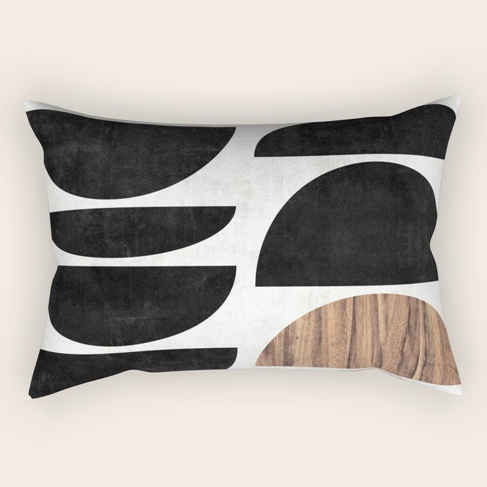 Mid-Century Modern Pattern No.7 - Concrete and Wood Rectangular Pillow Gallery Image 2