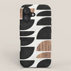 Mid-Century Modern Pattern No.7 - Concrete and Wood iPhone Case Gallery Image 1