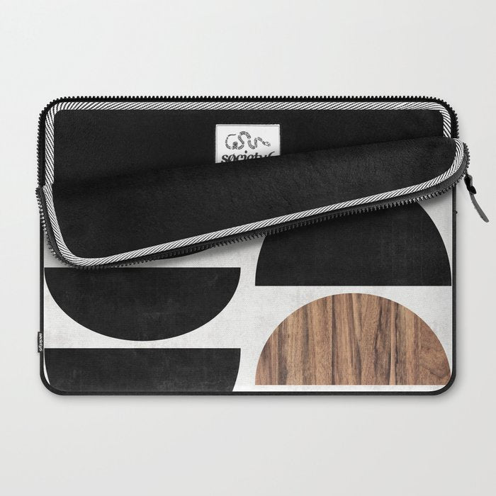 Mid-Century Modern Pattern No.7 - Concrete and Wood Laptop Sleeve Gallery Image 2