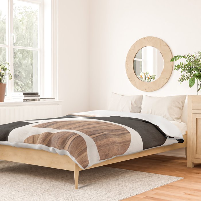 Mid-Century Modern Pattern No.7 - Concrete and Wood Duvet Cover Gallery Image 2