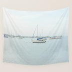 Sailboat Seascape - Modern Coastal Decor Wall Tapestry Gallery Image 4