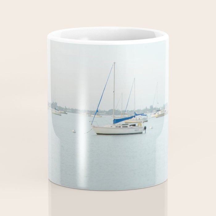 Sailboat Seascape - Modern Coastal Decor Coffee Mug Gallery Image 4