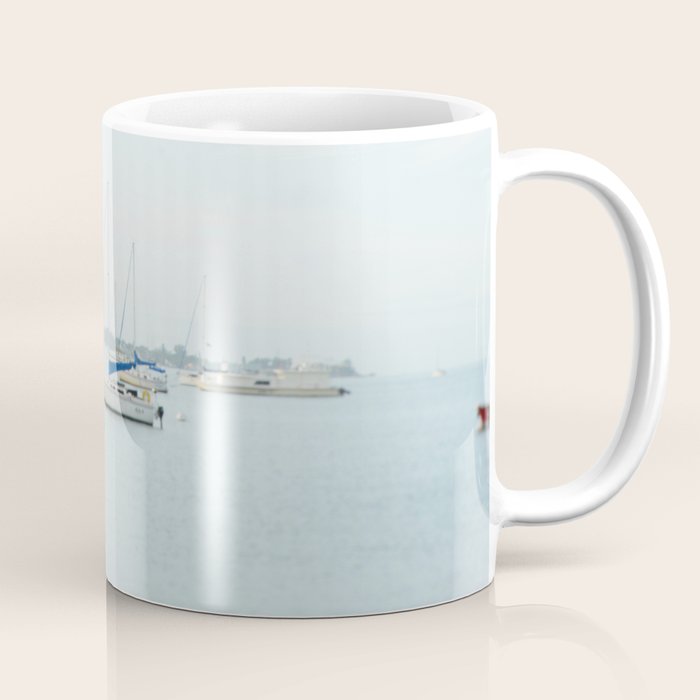 Sailboat Seascape - Modern Coastal Decor Coffee Mug Gallery Image 1