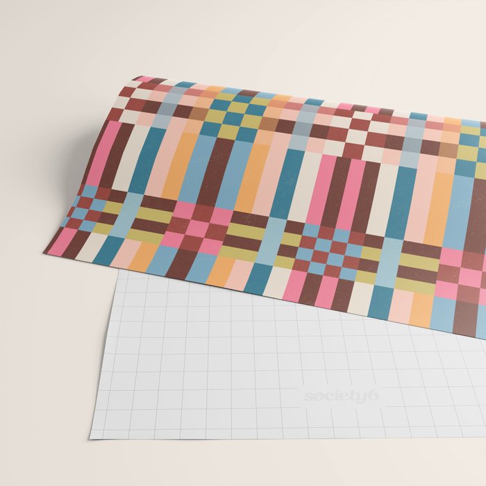Woven Checks and Stripes Multicolored Wrapping Paper Gallery Image 2