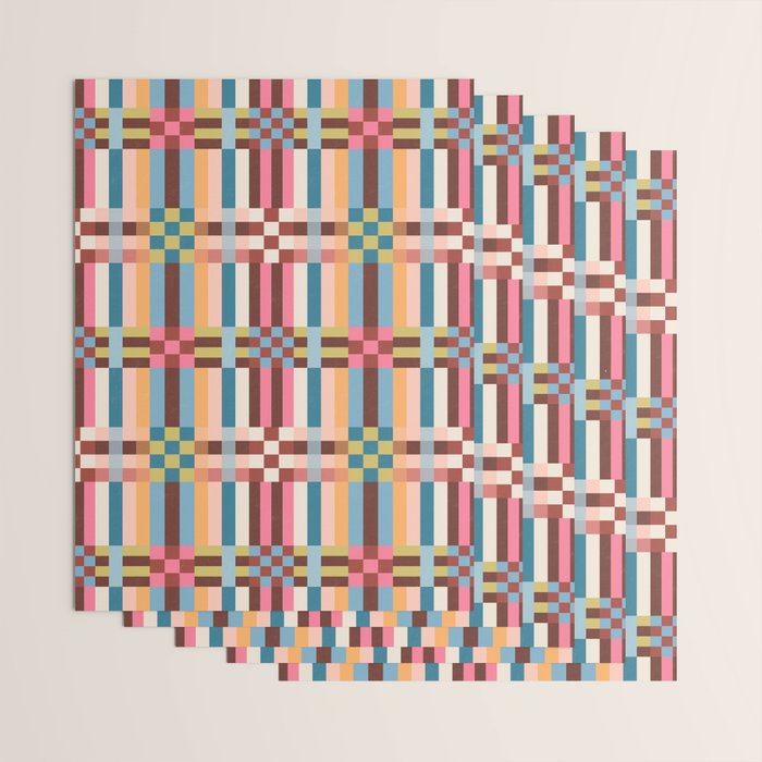 Woven Checks and Stripes Multicolored Wrapping Paper Gallery Image 3