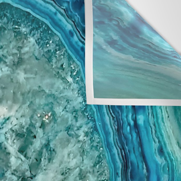Aqua turquoise agate mineral gem stone Wall Tapestry Gallery Image 3