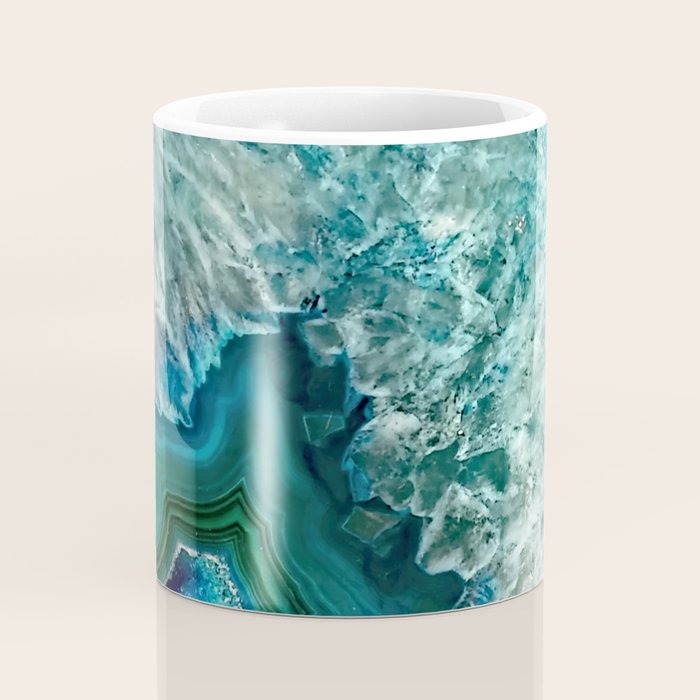 Aqua turquoise agate mineral gem stone Coffee Mug Gallery Image 4