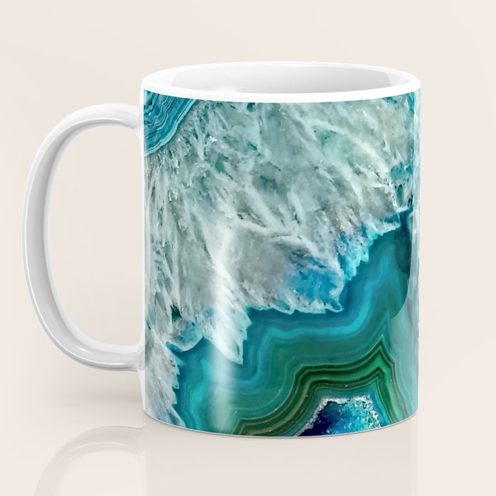 Aqua turquoise agate mineral gem stone Coffee Mug Gallery Image 3