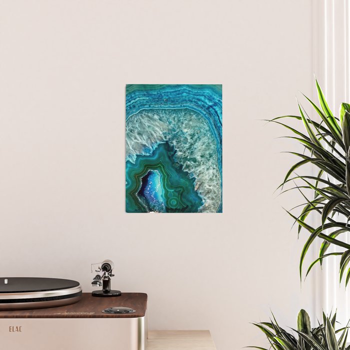 Aqua turquoise agate mineral gem stone Poster Gallery Image 2