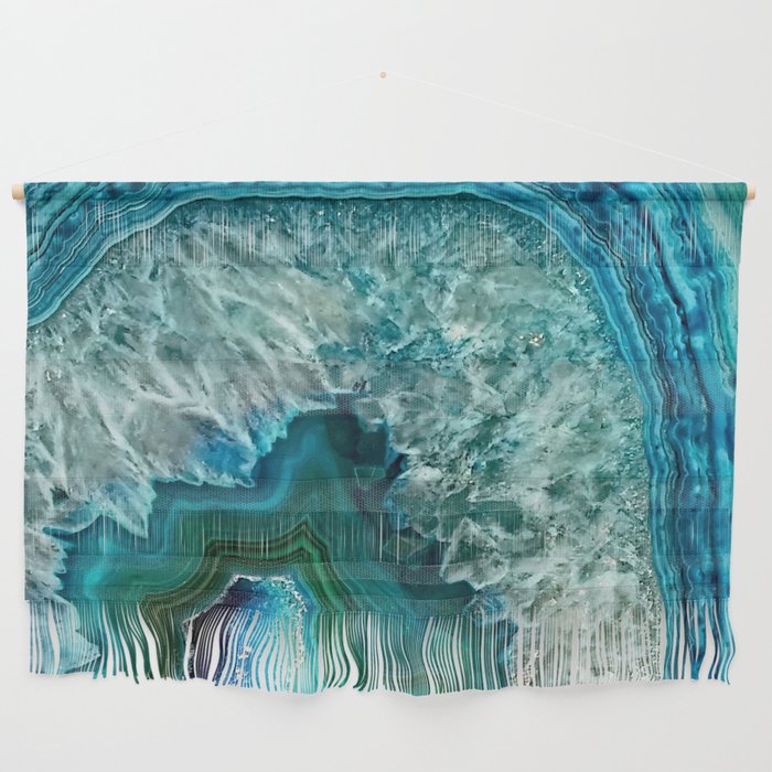 Aqua turquoise agate mineral gem stone Wall Hanging Gallery Image 1