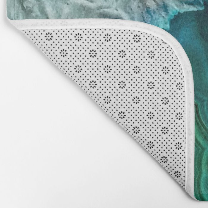Aqua turquoise agate mineral gem stone Bath Mat Gallery Image 2