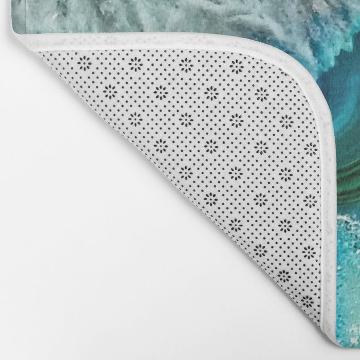 Aqua turquoise agate mineral gem stone Bath Mat Gallery Image 2