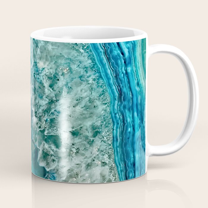 Aqua turquoise agate mineral gem stone Coffee Mug Gallery Image 1