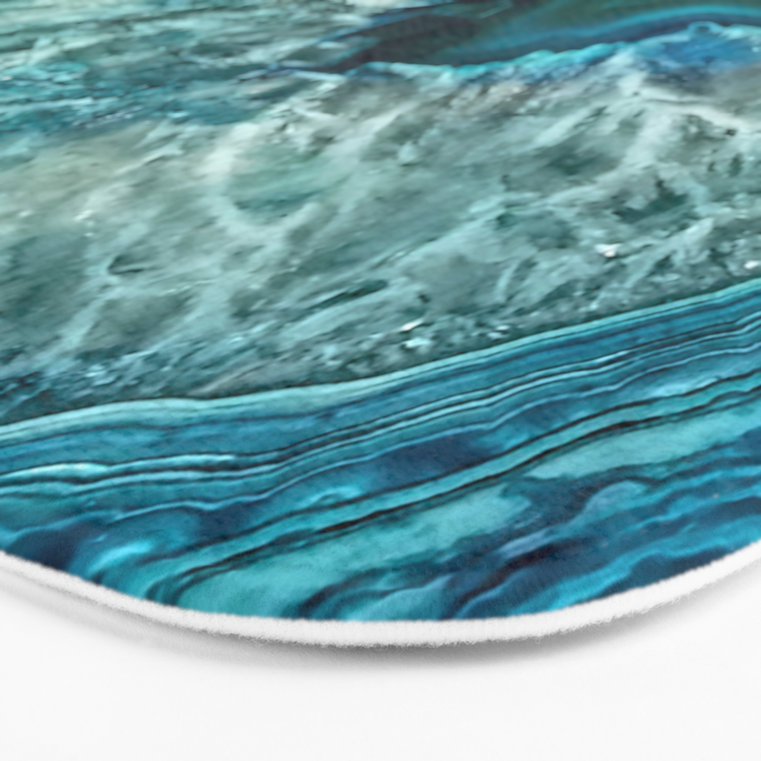 Aqua turquoise agate mineral gem stone Bath Mat Gallery Image 3