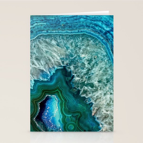 Aqua turquoise agate mineral gem stone Stationery Card Gallery Image 2