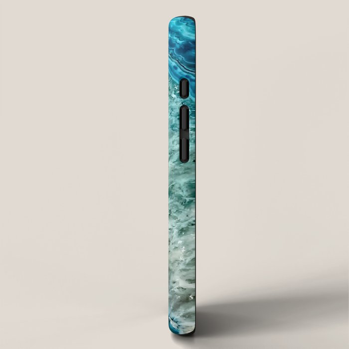 Aqua turquoise agate mineral gem stone iPhone Case Gallery Image 2