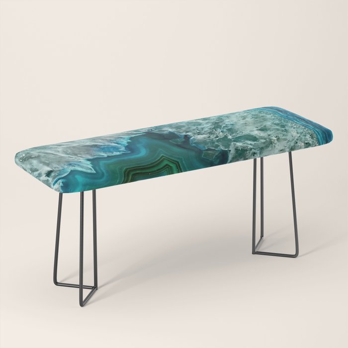 Aqua turquoise agate mineral gem stone Bench Gallery Image 1