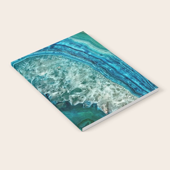 Aqua turquoise agate mineral gem stone Notebook Gallery Image 2