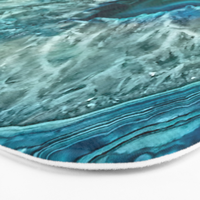 Aqua turquoise agate mineral gem stone Bath Mat Gallery Image 3