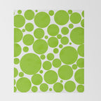 Bubbly Mod Dots Pattern Lime Green and White Throw Blanket Gallery Image 2