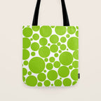 Bubbly Mod Dots Pattern Lime Green and White Tote Bag Gallery Image 1
