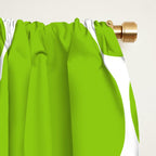 Bubbly Mod Dots Pattern Lime Green and White Window Curtain Gallery Image 2