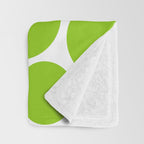 Bubbly Mod Dots Pattern Lime Green and White Throw Blanket Gallery Image 3