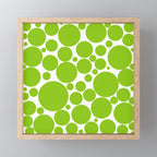 Bubbly Mod Dots Pattern Lime Green and White Mini Art Print Gallery Image 1