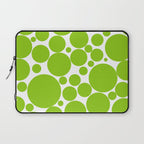 Bubbly Mod Dots Pattern Lime Green and White Laptop Sleeve Gallery Image 1
