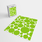Bubbly Mod Dots Pattern Lime Green and White Jigsaw Puzzle Gallery Image 2