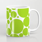 Bubbly Mod Dots Pattern Lime Green and White Coffee Mug Gallery Image 1