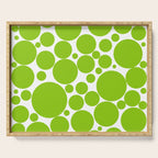 Bubbly Mod Dots Pattern Lime Green and White Serving Tray Gallery Image 1