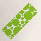 Bubbly Mod Dots Pattern Lime Green and White Yoga Mat Gallery Image 1