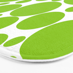 Bubbly Mod Dots Pattern Lime Green and White Bath Mat Gallery Image 3