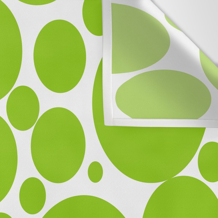 Bubbly Mod Dots Pattern Lime Green and White Wall Tapestry Gallery Image 3