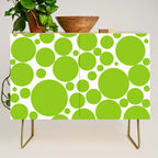 Bubbly Mod Dots Pattern Lime Green and White Credenza Gallery Image 1