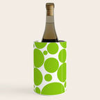 Bubbly Mod Dots Pattern Lime Green and White Wine Chiller Gallery Image 2