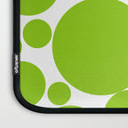 Bubbly Mod Dots Pattern Lime Green and White Laptop Sleeve Gallery Image 3
