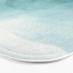 Sunrise in the mountains, dawn, teal, abstract watercolor Bath Mat Gallery Image 3