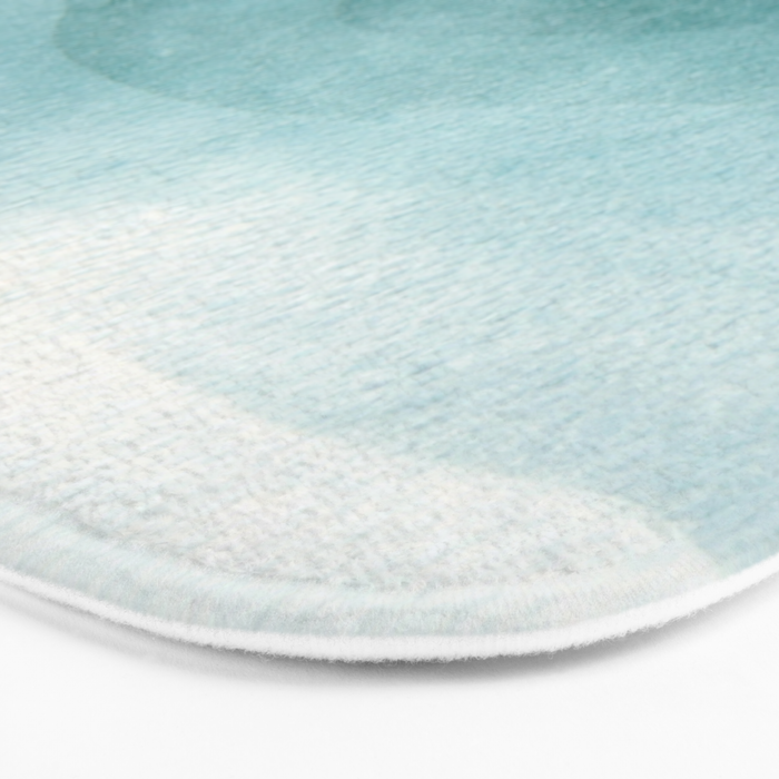 Sunrise in the mountains, dawn, teal, abstract watercolor Bath Mat Gallery Image 3