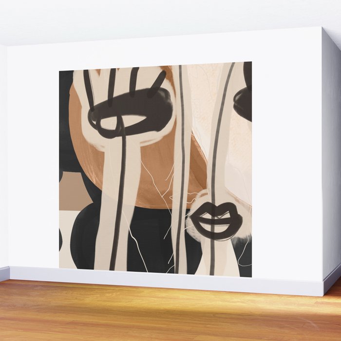 Modern Abstract Art Face 23 Wall Mural Gallery Image 2