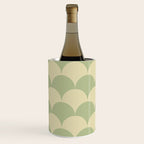 Soft green geometric scallop pattern Wine Chiller Gallery Image 3