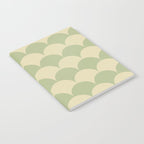 Soft green geometric scallop pattern Notebook Gallery Image 2