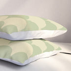 Soft green geometric scallop pattern Pillow Sham Gallery Image 3